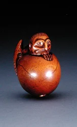 Netsuke représentant tengu no tamago, vers 1770-90
